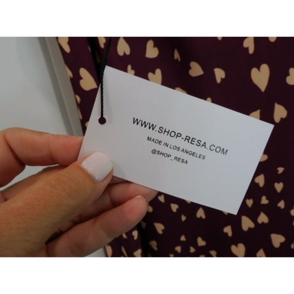 RESA Lily Slip Dress in Amore NWT size MEDIUM Burgundy Hearts - Picture 7 of 8